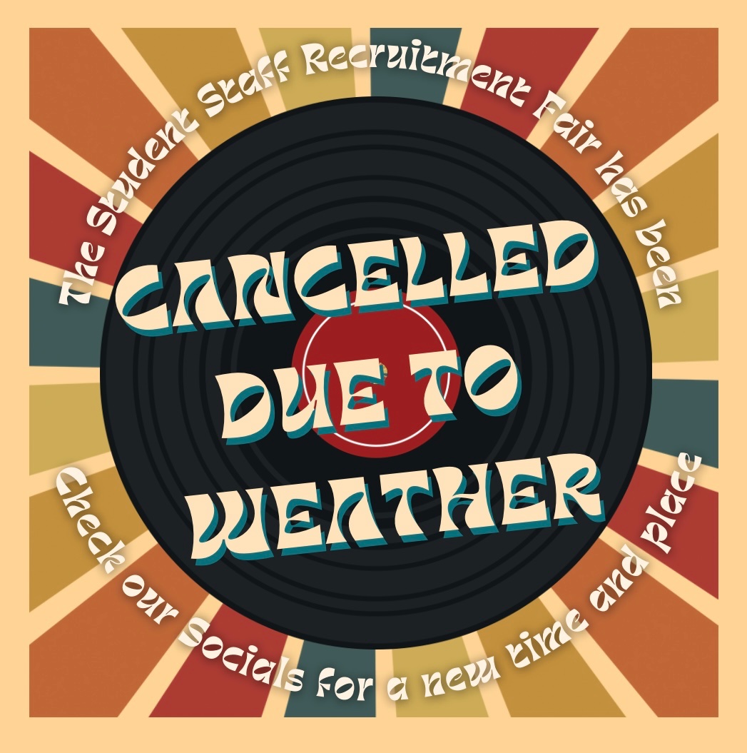 Due to inclement weather, the SSR Fair planned for tomorrow has been postponed. Check our socials to follow any updates as to a time and place!! On the bright side: YOU HAVE MORE TIME TO MAKE SURE YOU ARE FREE TO JOIN US!! Stay safe and warm 🕺🏻😆