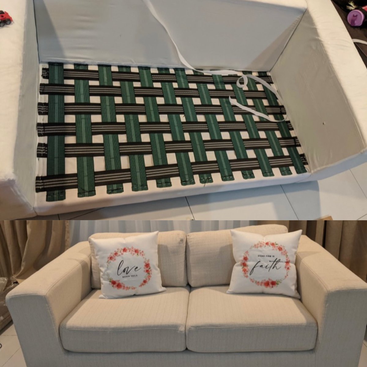 kakidekor's tweet photo. Jangan buang sofa dah lendut tu!

Korang repair balik, guna jer elastic webbing tape sebagai support. Auto macam baru kembali

Tengoklah harganya : https://t.co/MhYaUxAB66

Untuk katil, kerusi malas, bangku semua boleh. Jimat banyak ni. Selamat duit beribu tu https://t.co/IWb0YGtLFy