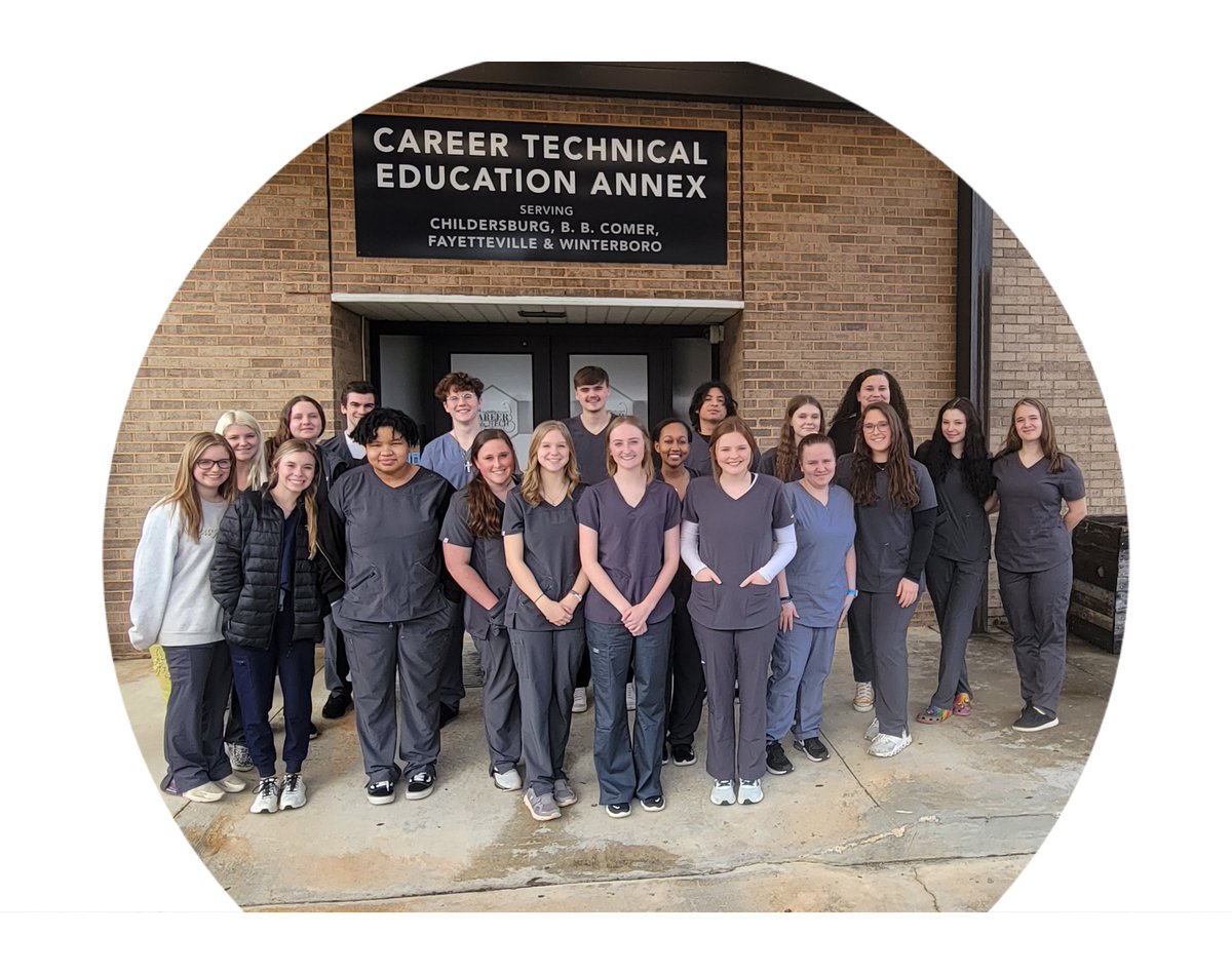 HealthCare2B's tweet photo. EMR Students looked sharp in their pewter scrubs today. I am super proud of this group and they are certainly going to set the bar for our EMR pilot program. https://t.co/EeW6DI6sZw