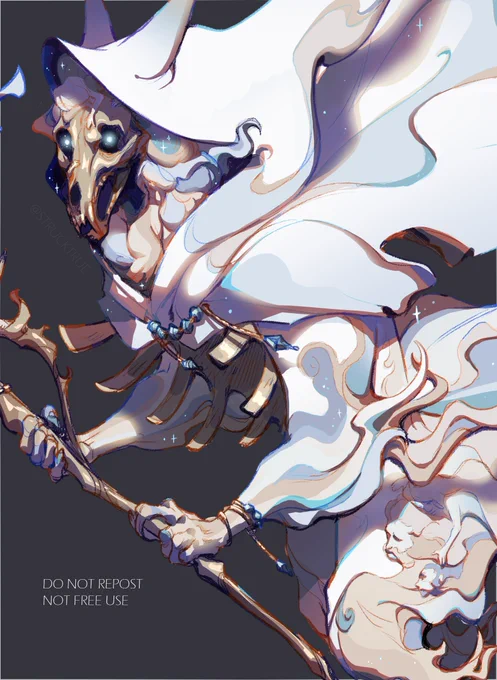 a gentle were-reaper roaming in search of souls who met premature or unjust deaths. his wispy "fur" is actually a collection of ghosts clinging to his body for comfort.-- 