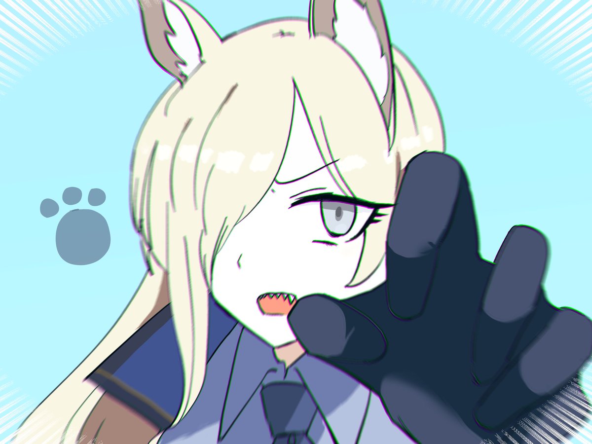 1girl animal ears blonde hair hair over one eye gloves necktie solo  illustration images