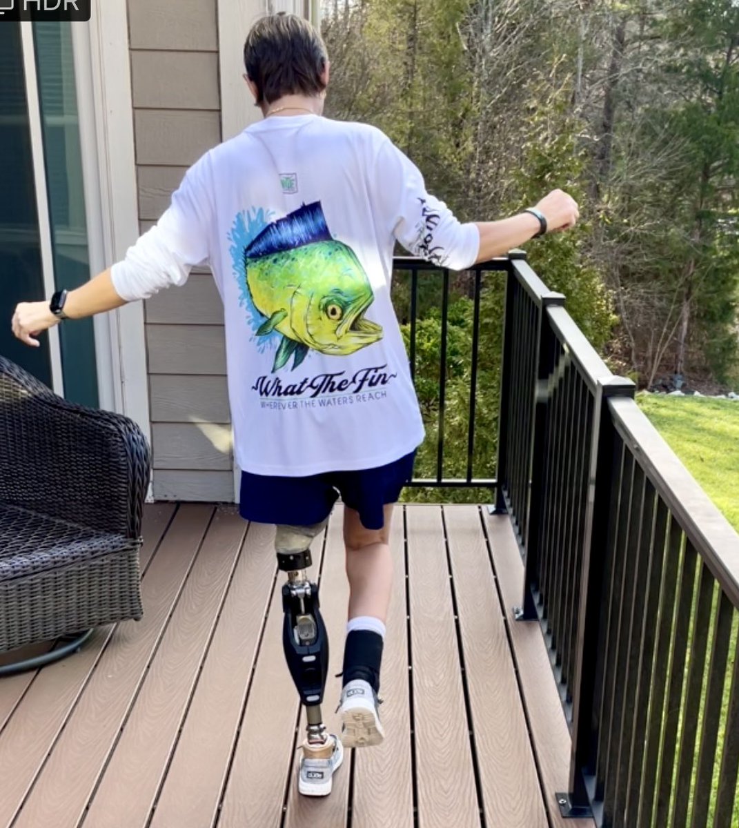 Sporting the new #whatthefin designs during balance drills… #whereverthewatersreach #performanceshirts #fishingapparel