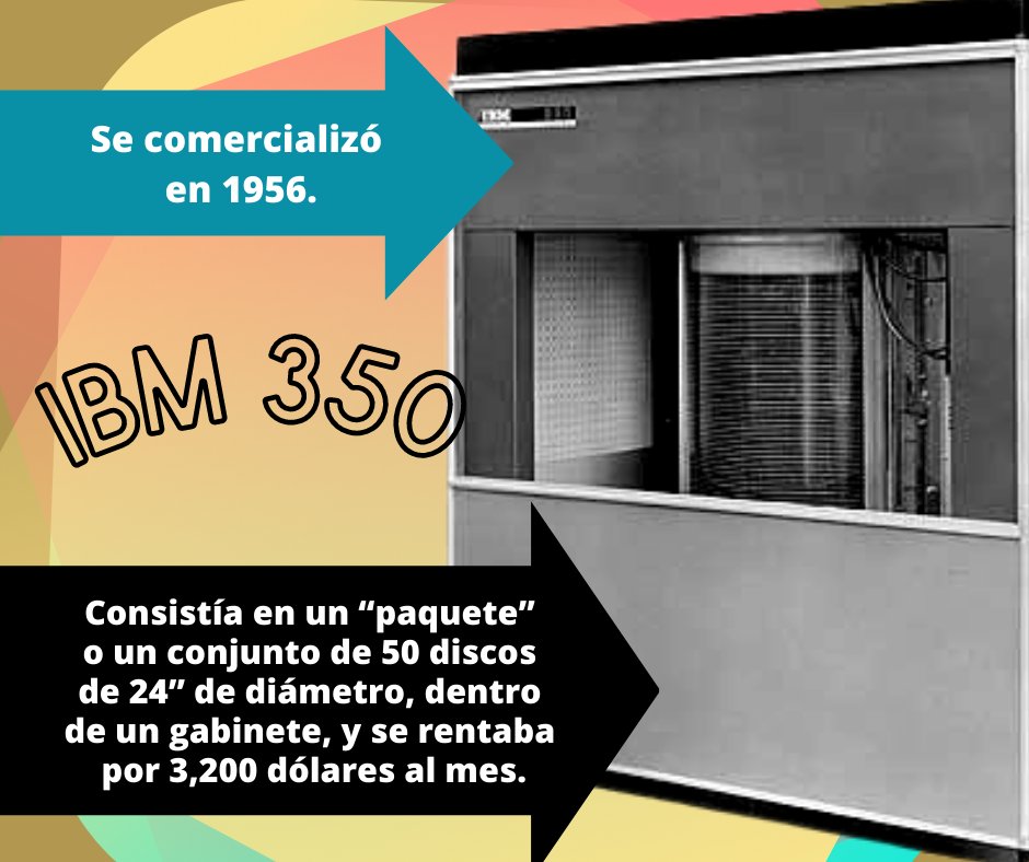 ibermemorias's tweet image. #DatoCurioso 🧠

🖥️ El primer dispositivo de #discoduro comercial que existió fue el “#diskdrive” IBM 350, con una capacidad de 4.4 MB 👇🏼