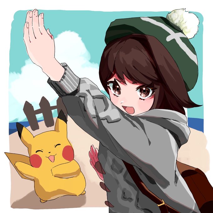 ポケモンのユウリとピカチュウ 