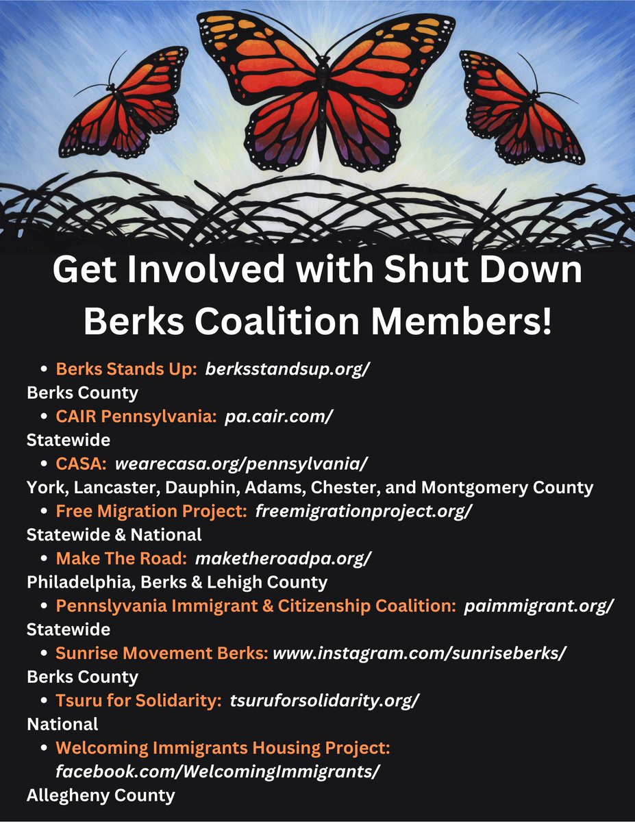 Today we celebrate no more immigrant prison in Berks County! 

Thank you for being a part of this victory! Thank you for being a part of this movement!

In Love & Struggle,
The Shut Down Berks Coalition

#WeShutDownBerks #WeFreedThemAll #CommunitiesNotCages