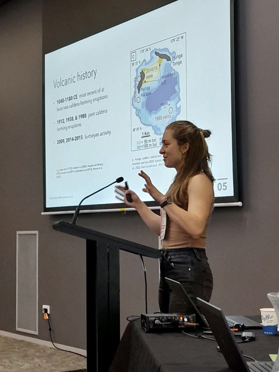 It’s a 2-in-1 day at #IAVCEI2023, talk &amp; poster! Thanks to everyone who came out to hear about #Hunga - the conversation is bubbling and I’m excited for more discussion and learning over the coming days 😃