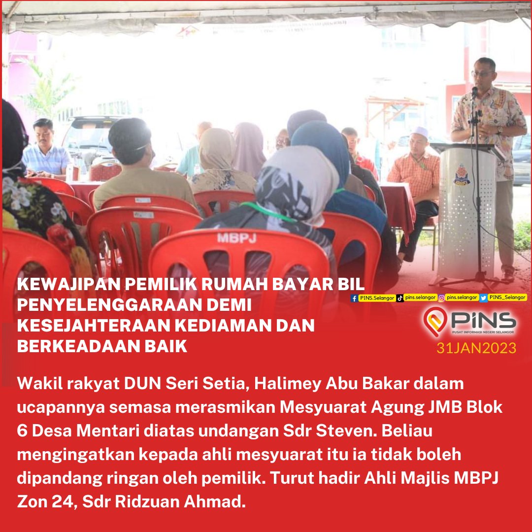 PINS_Selangor's tweet image. Ahli Dewan Negeri Seri Setia itu diundang merasmikan mesyuarat komuniti penduduk di Desa Mentari.

#KitaSelangor #desamentari #halimeyabubakar #serisetia @halimey