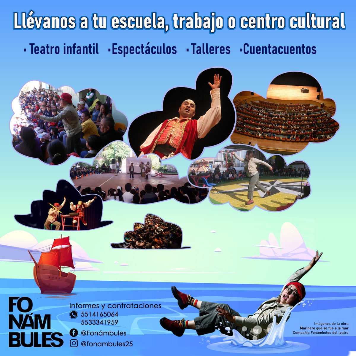 Fonambules's tweet photo. Llévanos a tu escuela, trabajo o centro cultural
• Teatro infantil
• Espectáculos
• Talleres 
• Cuentacuentos
Informes y contrataciones al WhatsApp al +5215514165064 y +52155 33341959 https://t.co/3tBNtCL74H