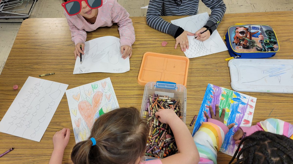 1st Grade worked on some Heart Art today! We practiced drawing hearts and using the ruler to create some interesting backgrounds! <a href="/LyleDragons/">Lyle School</a>
