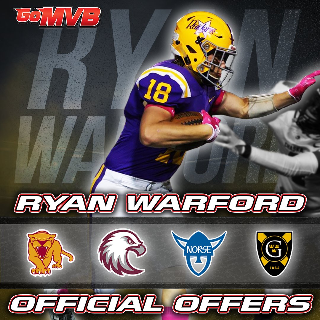 GoMVB Get Seen. Get Serious. Get to the Next Level (@gomvb) on Twitter photo 🚨 OFFER ALERT🚨RYAN WARFORD
Congrats to RYAN on his FIRST 4 OFFERS! WTG RYAN!
Follow: <a href="/RyanWarford2/">Ryan Warford</a>
Coach: Steve Walsh
Stats, Film and More: Gomvb.com/ryanwarford
#classof2023 #highschoolfootball #ncaafootball #playertowatch #gomvb 🚨 OFFER ALERT🚨RYAN WARFORD
Congrats to RYAN on his FIRST 4 OFFERS! WTG RYAN!
Follow: <a href="/RyanWarford2/">Ryan Warford</a>
Coach: Steve Walsh
Stats, Film and More: Gomvb.com/ryanwarford
#classof2023 #highschoolfootball #ncaafootball #playertowatch #gomvb