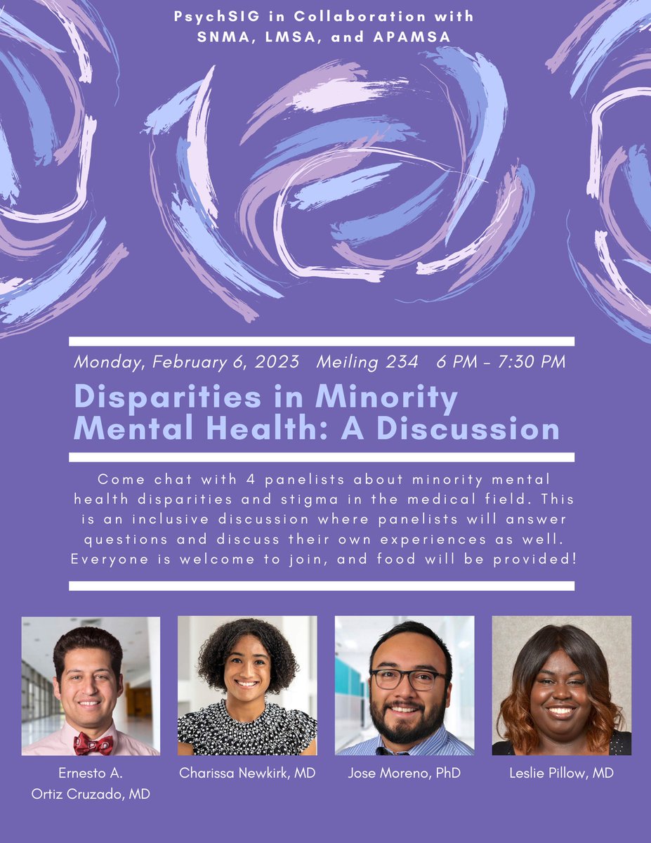 SNMA, PsychSIG, LMSA, and APAMSA will be hosting this event on Monday, February 6th from 6:00-7:30 PM in Meiling 234.
If you plan on attending, please fill out the attached Google Form to submit a question and/or discussion topic for our panelists.
tinyurl.com/mr4dseer
