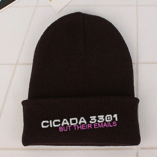 ana_coper's tweet photo. New hats just dropped. #Cicada3301
Share this for your chance to win ether the hat or beanie.

There will be two winners.
We'll be picking the winners before the week is up. https://t.co/LSeMBrYG63