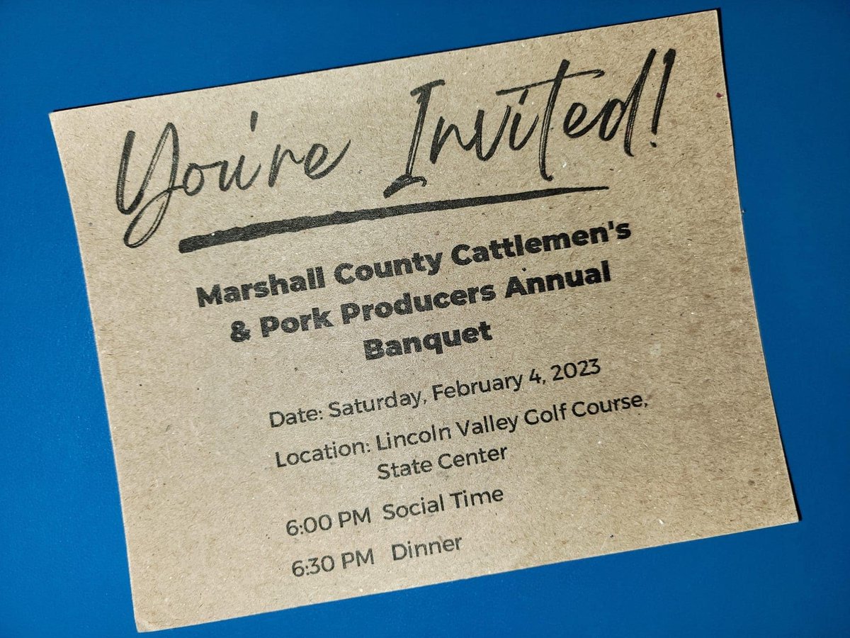 Looking for something to do this Saturday? Come join us at the Marshall County Cattlemen’s banquet. You know there will be amazing food great people and a good time for all!