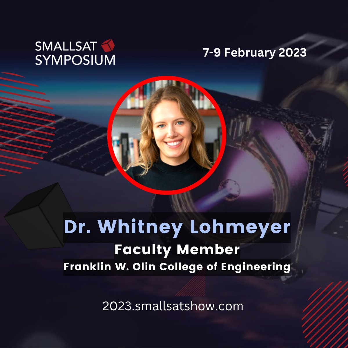 Dr. Whitney Q. Lohmeyer is a leading satellite communications industry advisor. She serves on the faculty at Olin College of Engineering and is a Research Affiliate at MIT in #Aeronautics and #Astronautics: bit.ly/3WKMsJf #smallsat #smallsatshow #smallsatsymposium