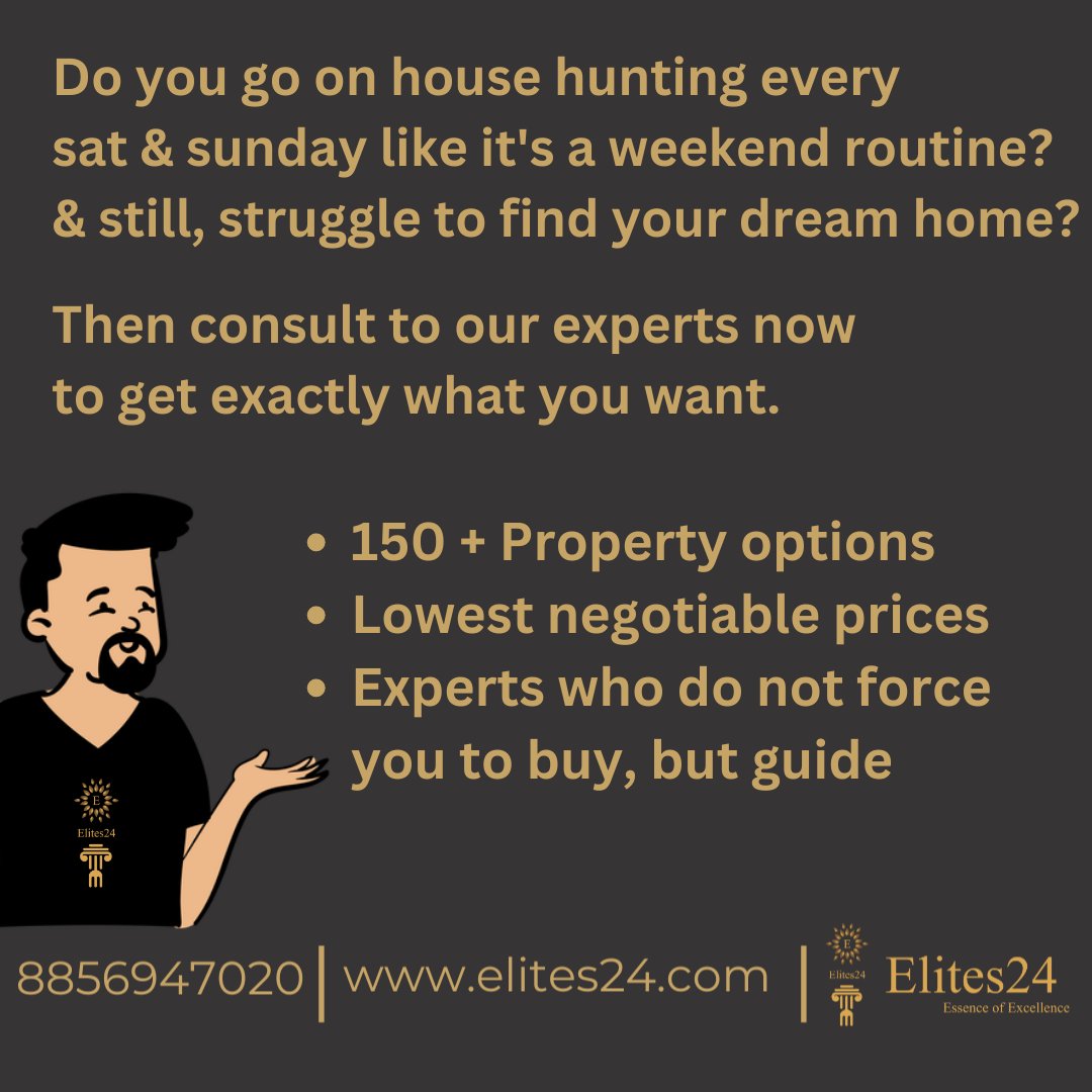 At Elites24, you will always get proper guidance.

#pune #puneproperty #home #house #househunting #homeloans #PuneRealEstate