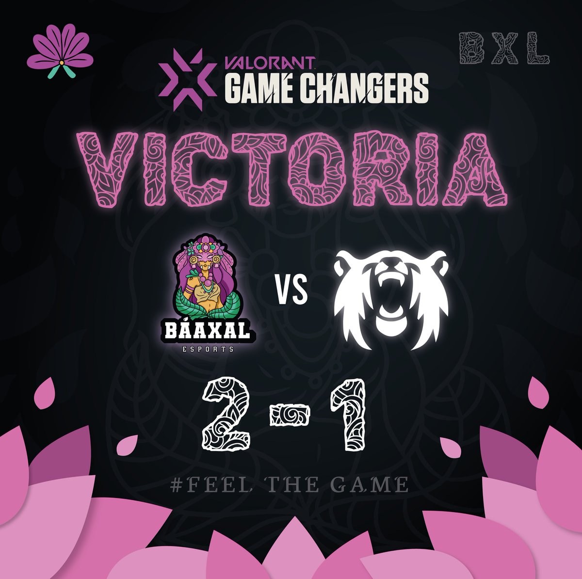 MARCADOR | 🟣

Ganamos 2-1 en contra de @PLSesportsMX en nuestro primer partido del torneo del Closed Qualifier de #ValorantGameChangers 
GGWP 

Gracias a tod@s por el apoyo!!