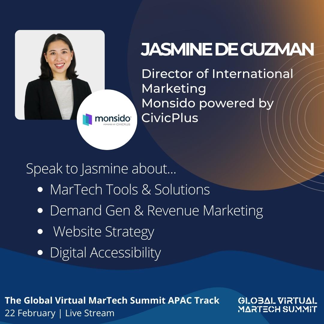 Martech_Summit's tweet photo. Welcome Ms Jasmine de Guzman @jas_deguz, Director of International Marketing from @monsido_com to our Global Virtual MarTech Summit APAC in February 2023!
Find out more at: https://t.co/EZ8KAaLJUD
#virtualmartech #themartechsummit #martechasia #marketing #martech #virtual https://t.co/PqqQ4hcwWi
