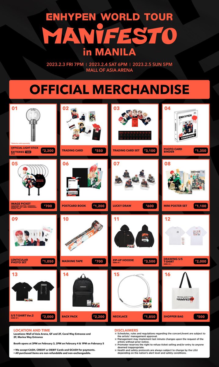ENHYPEN WORLD TOUR #MANIFESTO_IN_MANILA 🔊[Official Merchandise