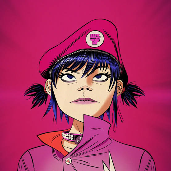 Pollohuevudo's tweet photo. Un dibujo de Cloey haciendo una obvia referencia a Noodle de esta nueva fase de Gorillaz, Cracker Island.

Para haber hecho este dibujo a las prisas me gustó cómo quedó. https://t.co/QNKK2uC66L