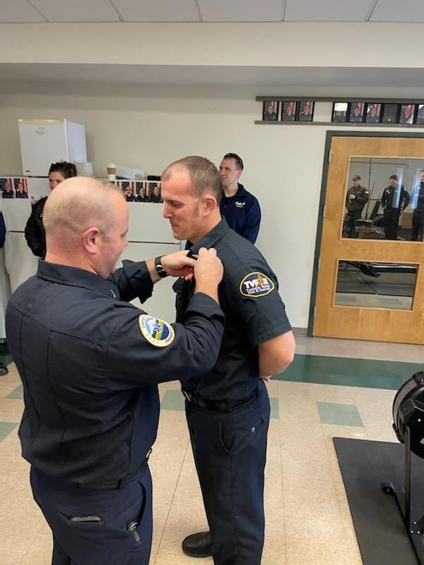 TVFR's tweet photo. Please welcome Mark Carlson, single role paramedic. Chief Weiss stopped by to swear him in earlier today. He will be a great asset to our team and our community. #joinourteam #tvfr https://t.co/Q42akugop4