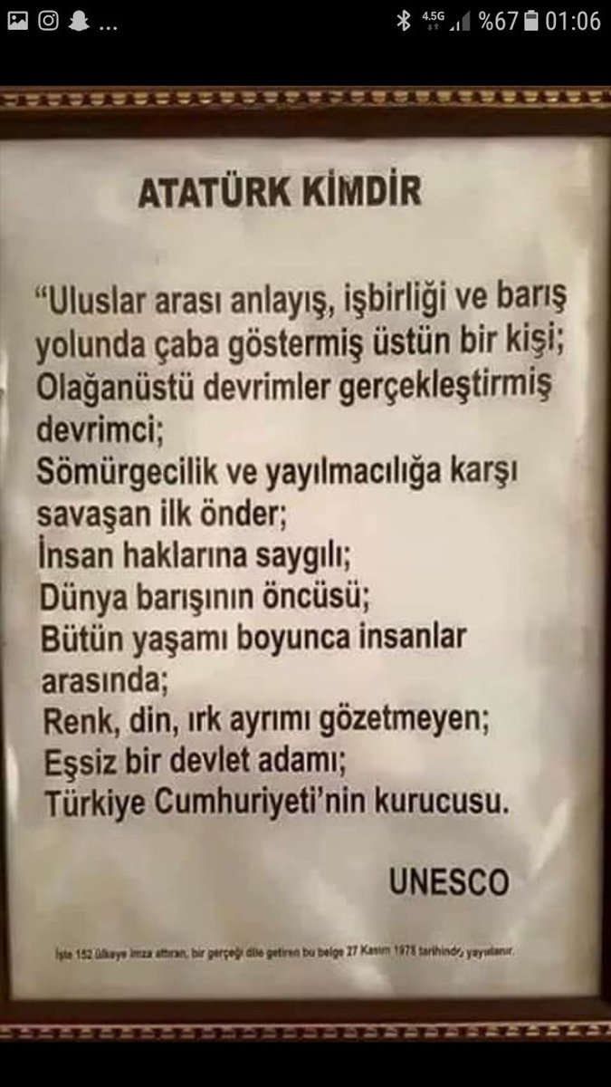 Sen Türk dünyasına Tanrının verdiği bir lütufsun ATAM. İzinden ayrılan namert olsun. 
Gün aysın  ATATÜRK SEVDALILAR.