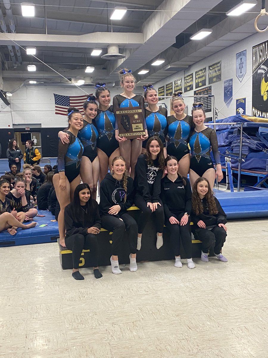 DGSTrainers's tweet photo. Huge congrats to @DgGymnastics on winning the regional title tonight at Hinsdale South!! Next up… sectionals at Hinsdale South Feb. 7th!! #gotrostangs 🎉🎉 https://t.co/RiIfdyJEx3