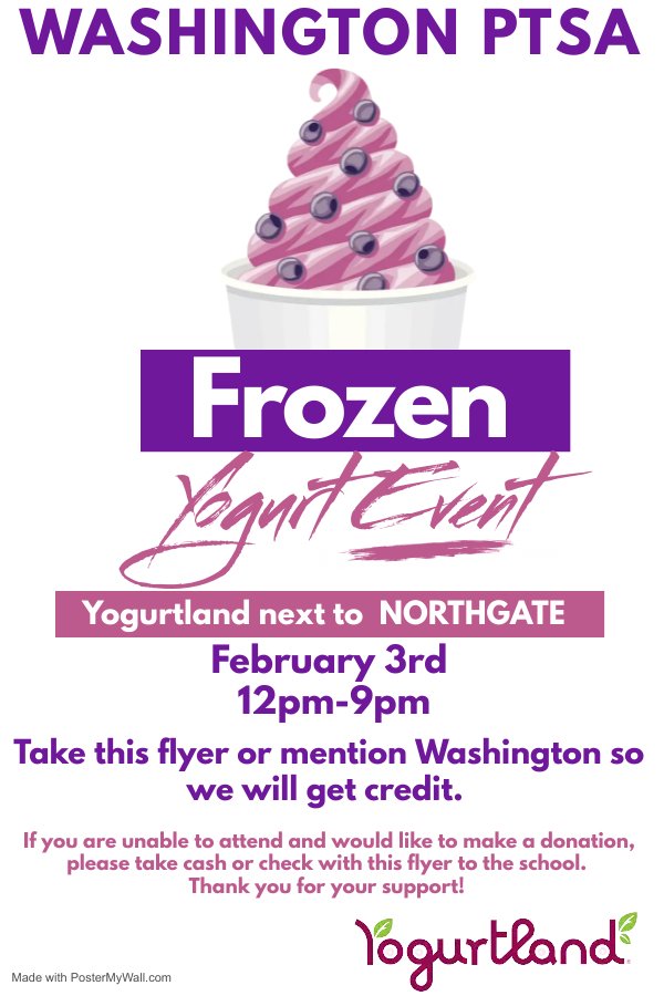 Come out and support <a href="/WMSPatriots/">Washington MS</a> this Friday at Yogurtland. <a href="/LHSchools/">La Habra Schools</a>