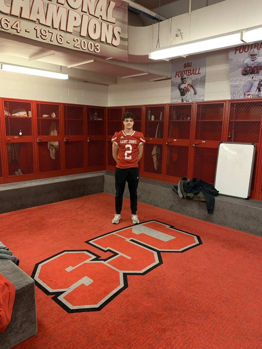 Thank you <a href="/SJUFBCoachDumo/">Damien Dumonceaux</a> <a href="/SJUDefense/">Brandon Novak</a> <a href="/SJUGaryFasching/">Gary Fasching</a> for a great visit. I had an amazing time talking with the coaches and learning more about the program!