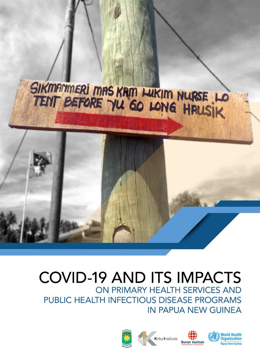 Jamee Newland (@drjamee) on Twitter photo Final study report exploring the impact of #COVID19 on #HIV, #Tb, #malaria & #maternalhealth in #PNG - conducted in 8 sites in 7 provinces at the height of the 3rd & largest COVID-19 wave in PNG.
<a href="/WHO/">World Health Organization (WHO)</a> <a href="/KirbyInstitute/">Kirby Institute, UNSW</a> <a href="/pngimr/">PNG Institute of Medical Research</a> <a href="/BurnetInstitute/">Burnet Institute</a> <a href="/WHOWPRO/">World Health Organization (WHO) Western Pacific</a>
doi.org/10.26190/6mhp-… Final study report exploring the impact of #COVID19 on #HIV, #Tb, #malaria & #maternalhealth in #PNG - conducted in 8 sites in 7 provinces at the height of the 3rd & largest COVID-19 wave in PNG.
<a href="/WHO/">World Health Organization (WHO)</a> <a href="/KirbyInstitute/">Kirby Institute, UNSW</a> <a href="/pngimr/">PNG Institute of Medical Research</a> <a href="/BurnetInstitute/">Burnet Institute</a> <a href="/WHOWPRO/">World Health Organization (WHO) Western Pacific</a>
doi.org/10.26190/6mhp-…