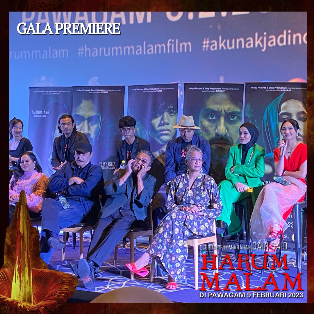 Rekomen_Filem's tweet photo. Sekitar Malam Gala & Sidang Media filem seram arahan #DainSaid #HarumMalam aka #BloodFlower di Starling Mall malam semalam. https://t.co/wczPykQS97