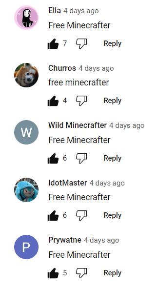 HappyPcfulChamp's tweet photo. @TheMisterEpicYT i also saw some bots commenting on all your videos "#FreeMinecrafter" I think you should free minecrafter to stop these bots https://t.co/nz9ewIxjwn