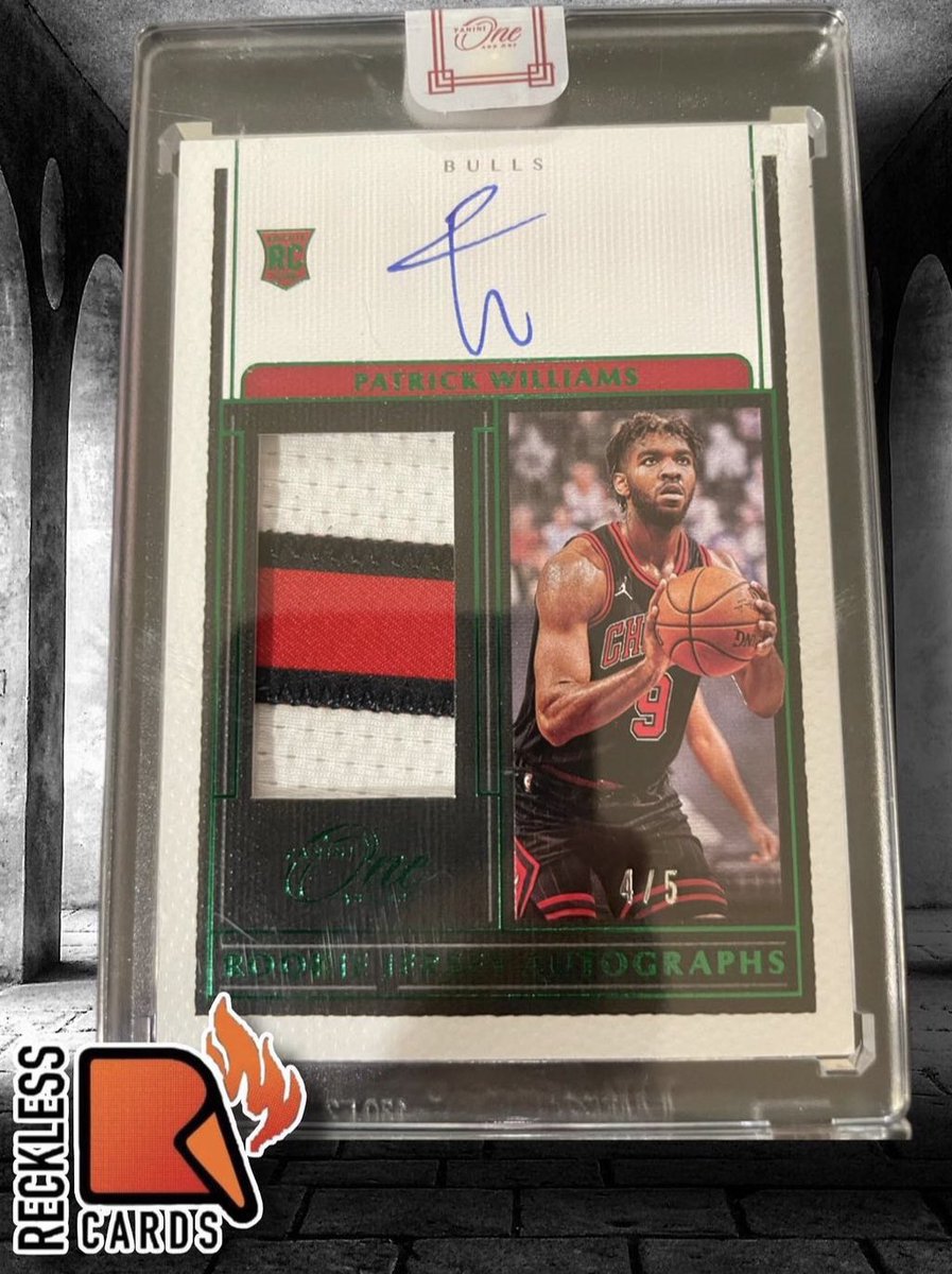 reckless_cards's tweet photo. Can’t stop, won’t stop. Another @PWCCmarketplace pick up!

P Will Panini One and One Rookie Jersey Auto- Green Parallel /5

#patrickwilliams #thehobby #sportscards #cardcollection #pc #paniniamerica #paninioneandone  #basketballcard #sportscard #chicagobulls #dabulls #seered https://t.co/FqtWhmZ8ck