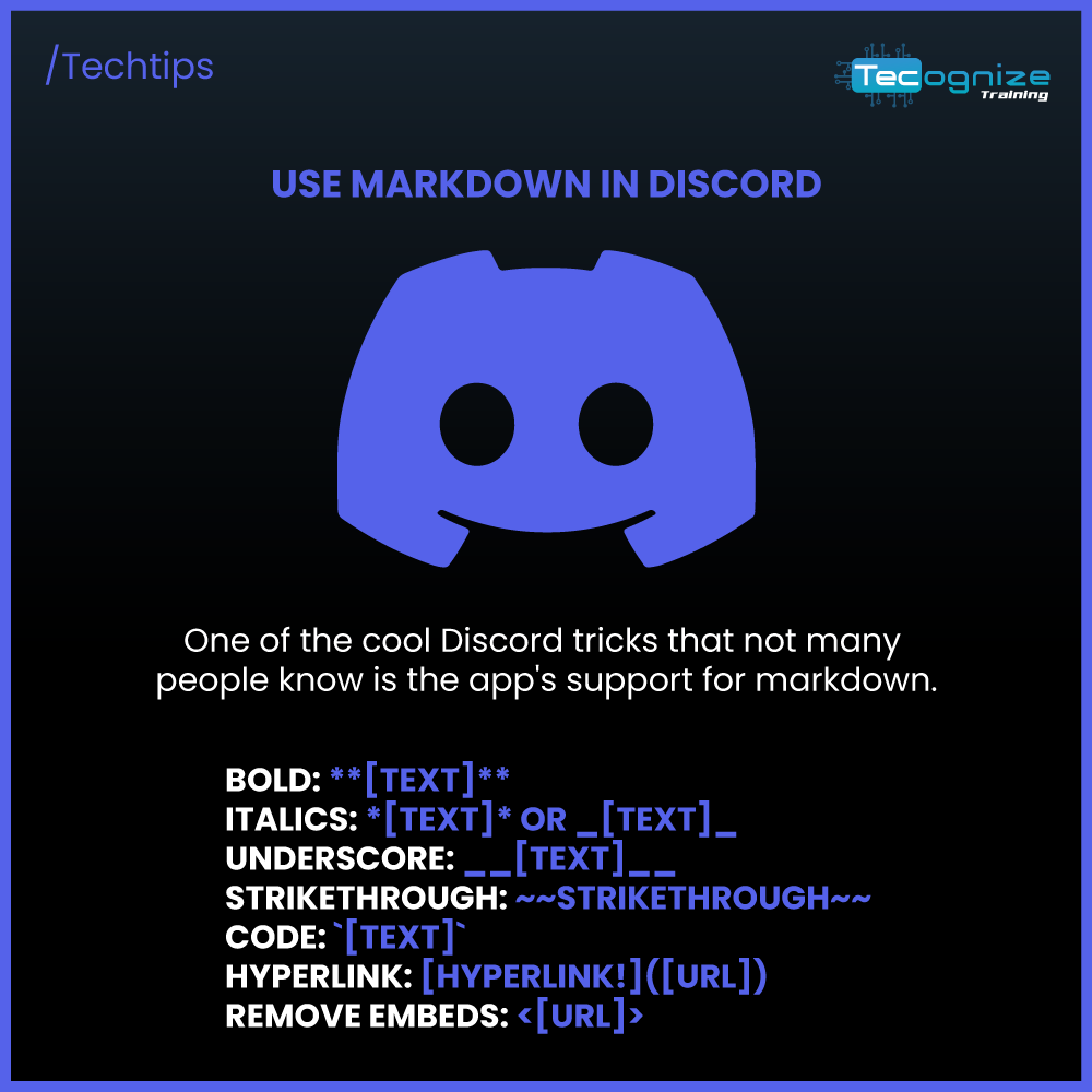Tecognize's tweet photo. #tecognize #training #techtips #discord https://t.co/x11Xv4PB0F