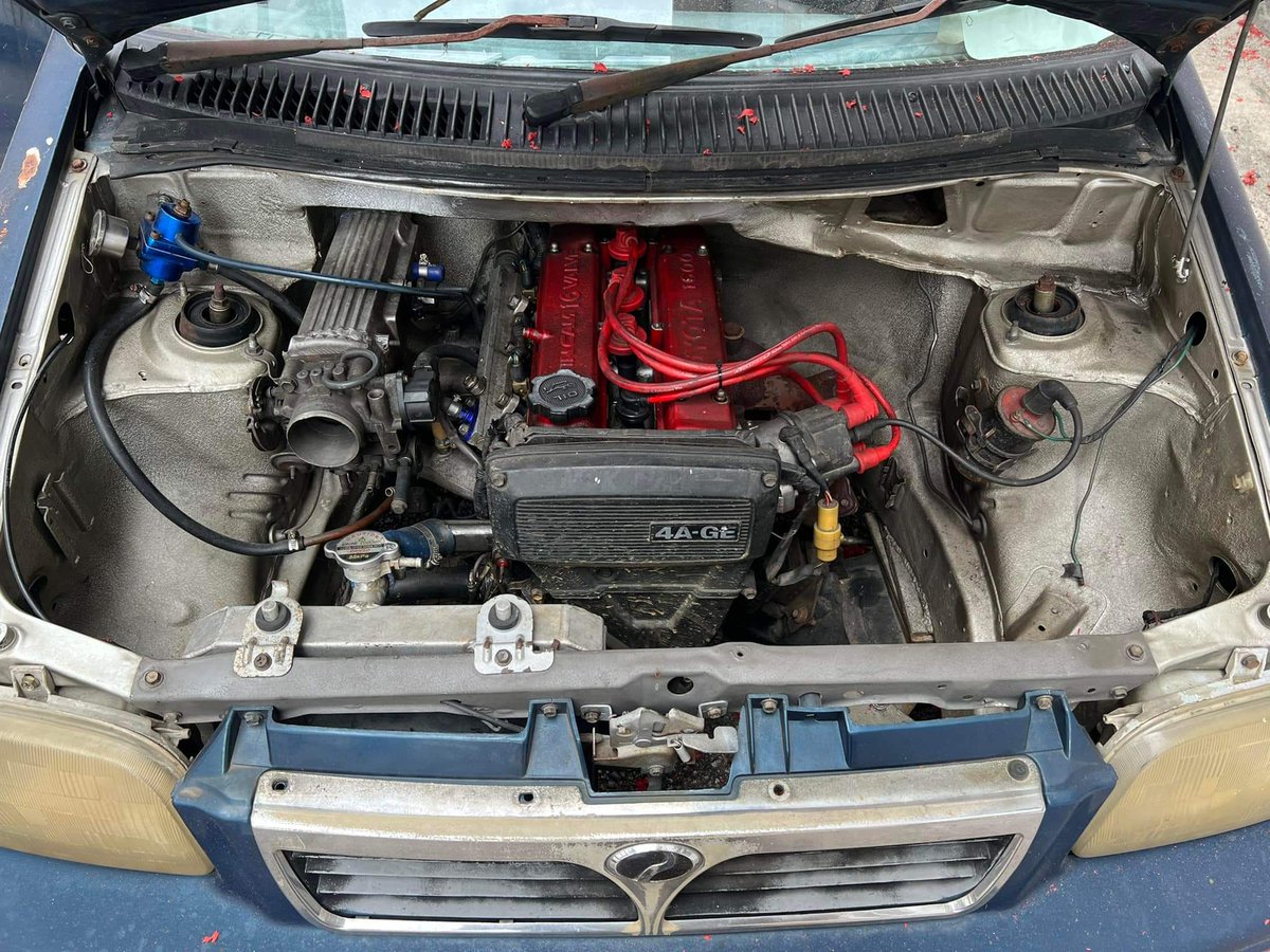 Fuelgarden's tweet photo. What happens when you have a 4AGE and wants to build a drift car but Hachiroku and Corolla are now too expensive? Build one from a Perodua Kancil, of course! | #FUELGARDEN 🇲🇾

#perodua #kancil #keicar #4age #toyota #driftcars #carbuilds #engineswaps #malaysia #carculture https://t.co/od0jZrjWgn