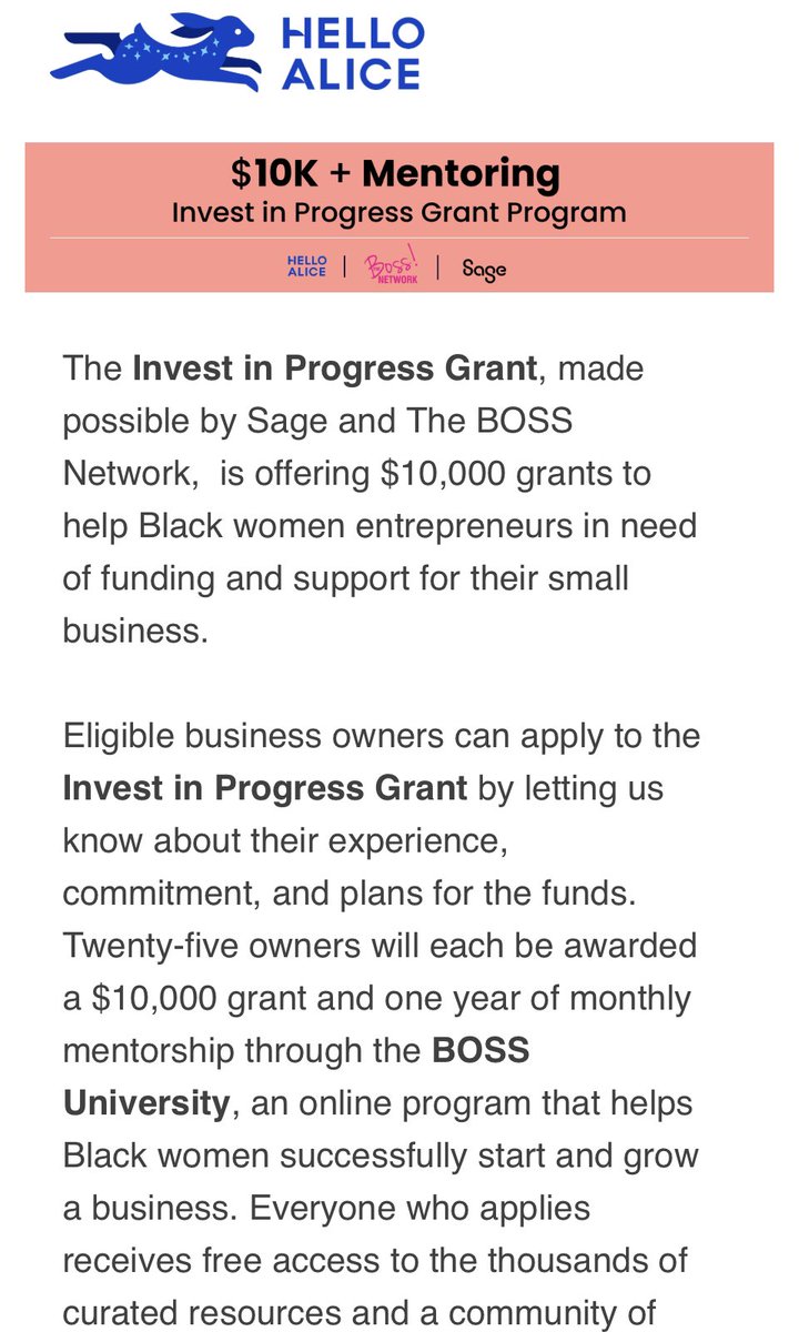 BlackEBN2020's tweet photo. $10K Grant for Black Women: Invest in Progress Grant

#bebn #blackinvestors #blackinventors #blackownedbusiness #blackexcellence #generationalwealth https://t.co/Wk83aDyizk