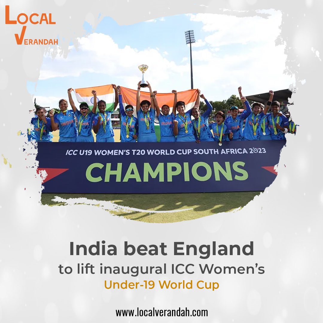 A historic moment for Indian Women's Cricket team! 😍🇮🇳

Congratulations to the champions! 

#LocalVerandah #india #u19cwc #womensworldcup #icc #cricket #sports #trending #news #india #proudmoment