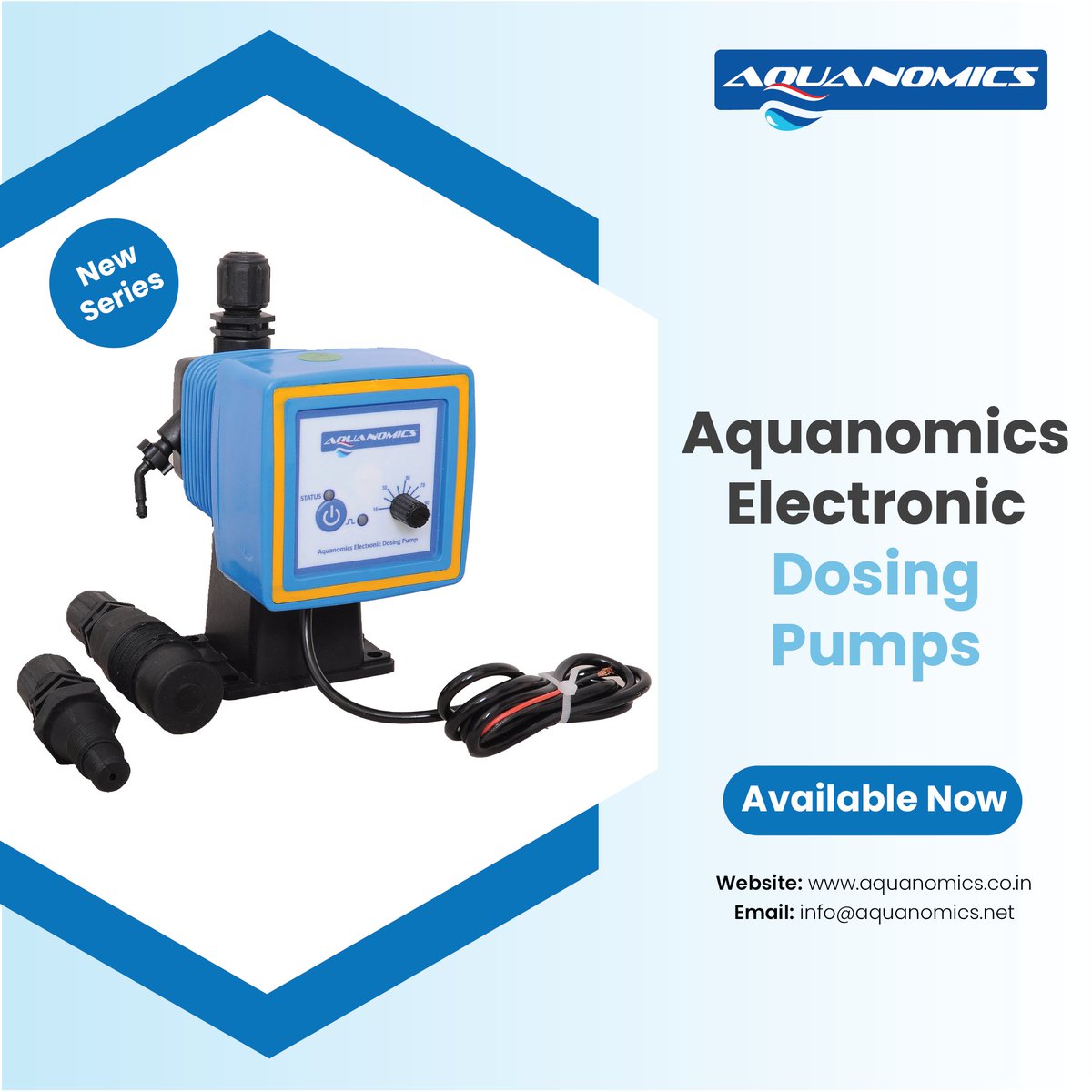 AquanomicsLtd's tweet photo. #Aquanomics proudly introduces next-gen electronic #dosingpump with a compact design & user-friendly interface, which is eco-friendly & cost-effective.
#chemicaldosing #watertreatment #watertreatmentsolutions #electronicdosingpump #pool #poolcleaning #dosingpumps #watersolution https://t.co/CXqgDqCRkS