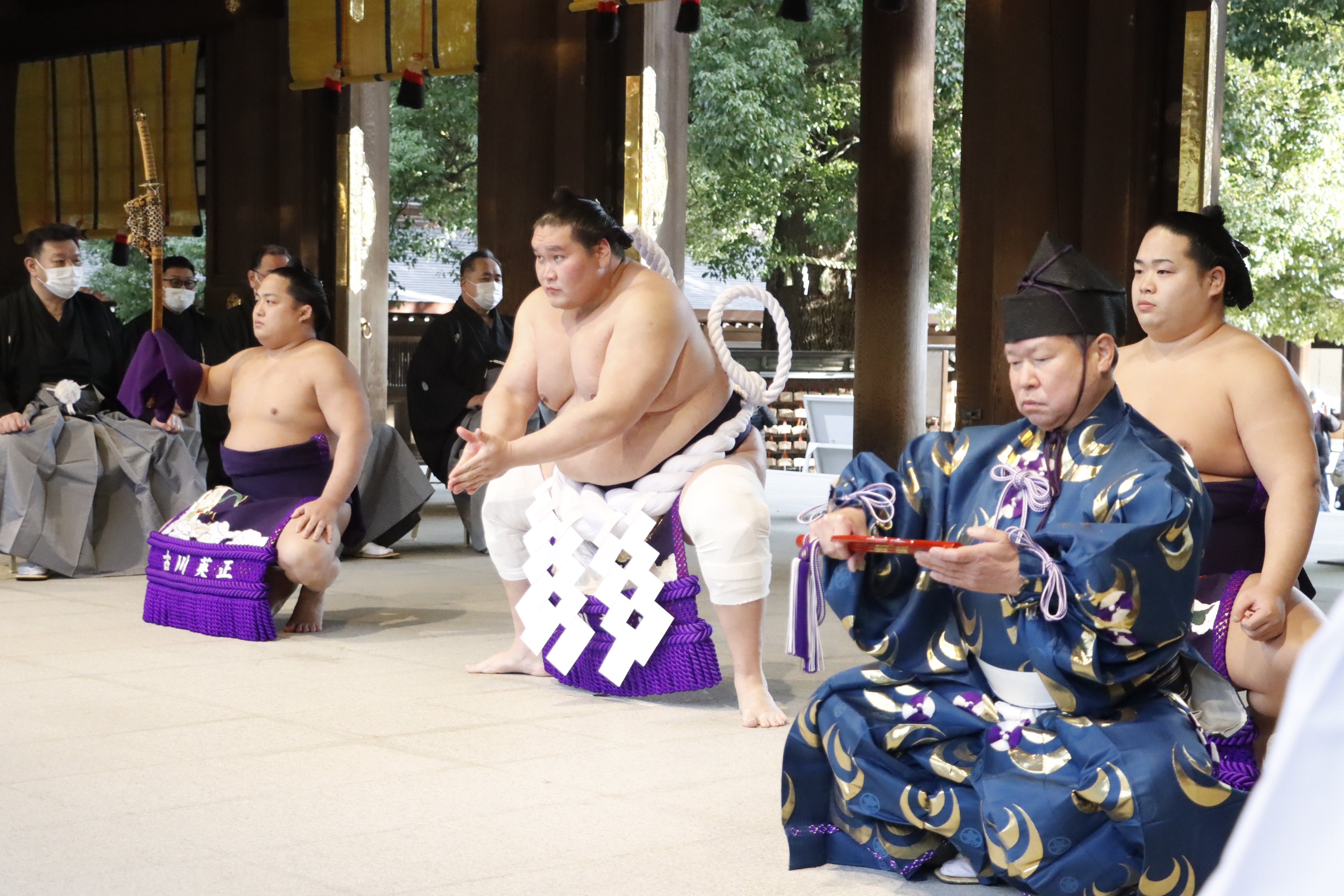 ご希望額まで値下げ～@伏原宣足(子爵) 明治天皇御製 相撲土俵入り 肉筆