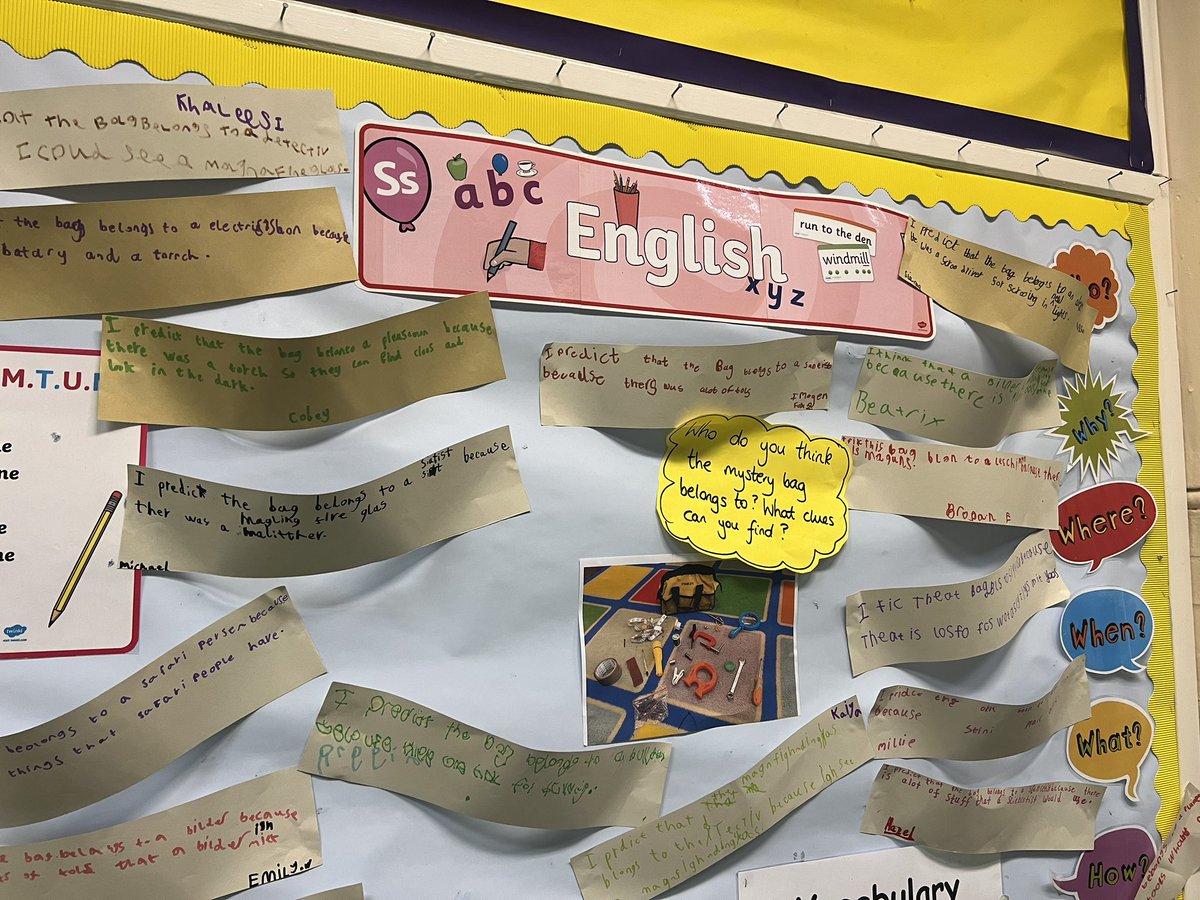 RichmondPri's tweet image. Year two have been making predictions about what might happen in their class text based on clues in the classroom #creativewriting #learningwithapurpose #Challenge #teamwork @S_E_C_A_T