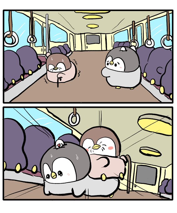 ちゃんぺんと電車 | ペンギンの優しい世界-お腹すい汰＠ さんのマンガ