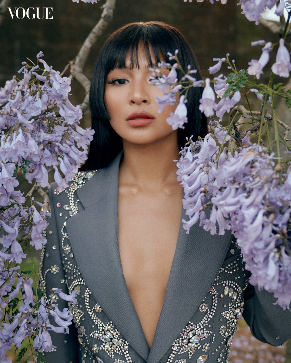 vogueph's tweet photo. #NadineLustre is a modern renaissance woman. Growing up in the spotlight, her life is now expanding in ways she once never thought possible. Vogue Philippines' Jacs Sampayan sits down with @nadine and talks about her “Natural Evolution” in the February 2023 issue, available now. https://t.co/0OIWC8hUGt