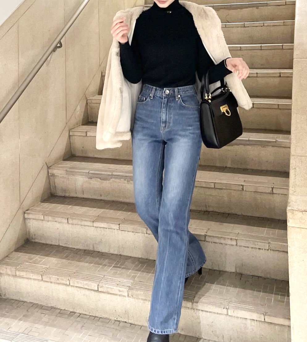 500円引きクーポン】 OHOTORO susan flared jeans【s (long)】 デニム