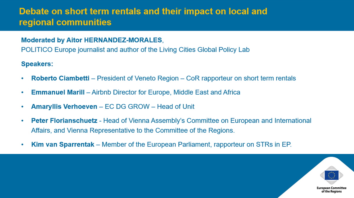 🔴Our debate is live! 

To find out the challenges and benefits observed by #regions and localities, and how we can balance the needs of local communities, #travellers and entrepreneurs,  join the conversation by tuning in  ▶️cor.europa.eu/NATdebate.go.
#STRinCOR #TourismEU