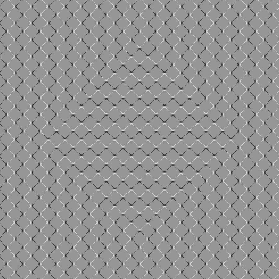 内側の菱形領域が動いて見える。