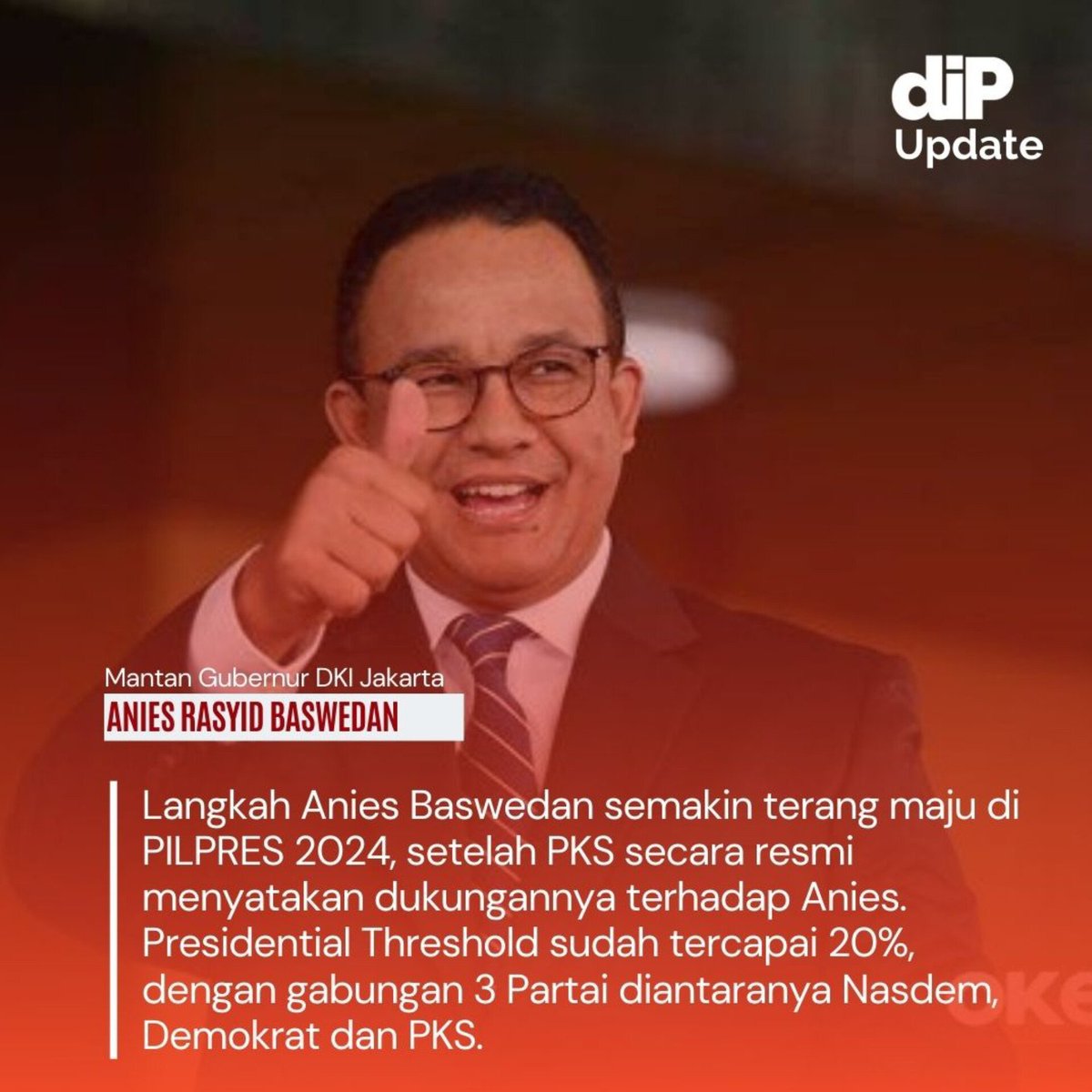 dipopini's tweet photo. Senin, 30 Januari 2023. PKS secara resmi bergabung dalam Koalisi Perubahan bersama Partai Nasdem dan Partai Demokrat untuk mengusung Anies Baswedan menjadi capres di pilpres 2024.
#Anies 
Trend:
Aremania https://t.co/GuGDjGjfil