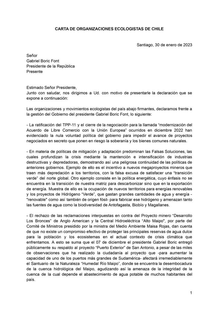 PSitrem's tweet photo. Organizaciones Ecológicas entre ellas SITREM,exigen al gobierno cumplir compromisos ambientales,además de coincidir el problema y amenaza que significa la tramitación dl PL SBAP q permite concesiones industriales y extractivas, intervención de humedales.
@GabrielBoric
#NOALSBAP https://t.co/tKcLQpOMxg