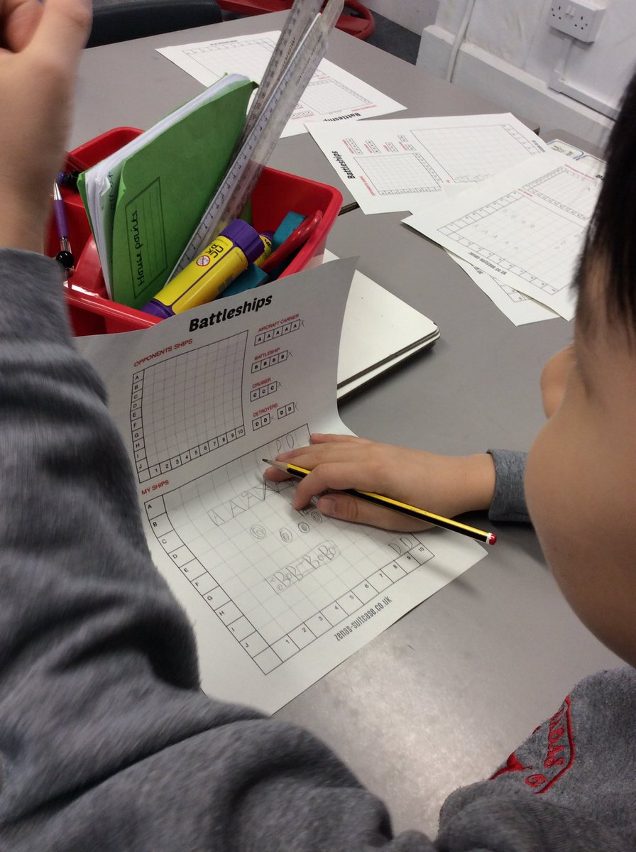 SBSPprimary's tweet photo. During our soft starts our classes are playing different games linked to maths. Year 4 have learned how to play Battleships! #numberweek #maths https://t.co/0og7MBRhw2
