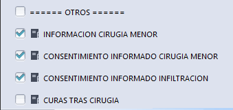 UDHIC_AP's tweet photo. El botón que está en la línea de Consentimiento Informado lleva a la pestaña de Consejos con los referidos a Cirugía Menor e Infiltraciones ya marcados. 
El botón que está en la línea de Plan de Cuidados lleva a la pestaña de Consejos con el referido a Cuidados ya marcado. https://t.co/ihnZ2YrQAA