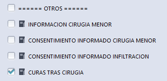 UDHIC_AP's tweet photo. El botón que está en la línea de Consentimiento Informado lleva a la pestaña de Consejos con los referidos a Cirugía Menor e Infiltraciones ya marcados. 
El botón que está en la línea de Plan de Cuidados lleva a la pestaña de Consejos con el referido a Cuidados ya marcado. https://t.co/ihnZ2YrQAA