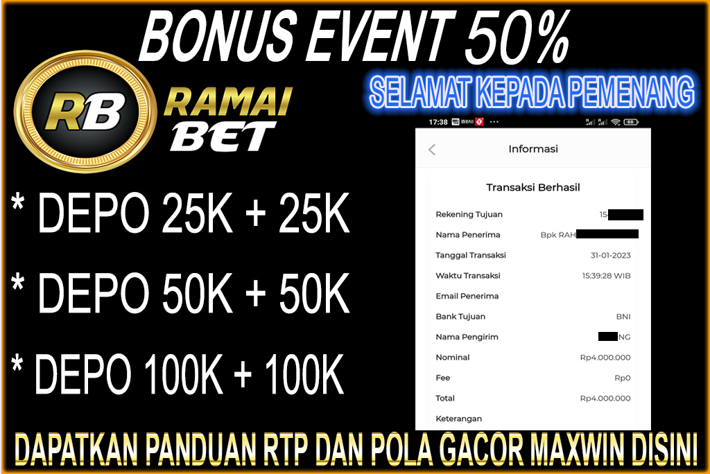 ramaibetcom's tweet photo. RAMAIBET - SITUS RTP SLOT GACOR TERBAIK 2023 &amp; AGEN JUDI BOLA TERBESAR 2023

SEDANG ADA PROMO EVENT SLOT!!!

📍 EVENT SLOT 50% RAMAIBET ( KHUSUS PRAGMATIC PLAY, HABANERO, PG SOFT, JOKER ) 📍
 
Syaratnya Gampang Banget. Baca Link Dibawah Ini : 

https://t.co/ttULL6hIeh https://t.co/BBjaOpnTlC